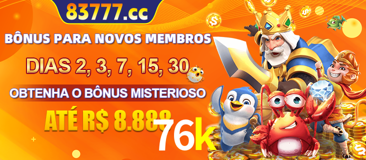 Anúncio dos benefícios para Membro VIP Sênior na plataforma 76k, incluindo bônus promocionais, semanais e mensais, ilustrado com o personagem Fortune Tiger.